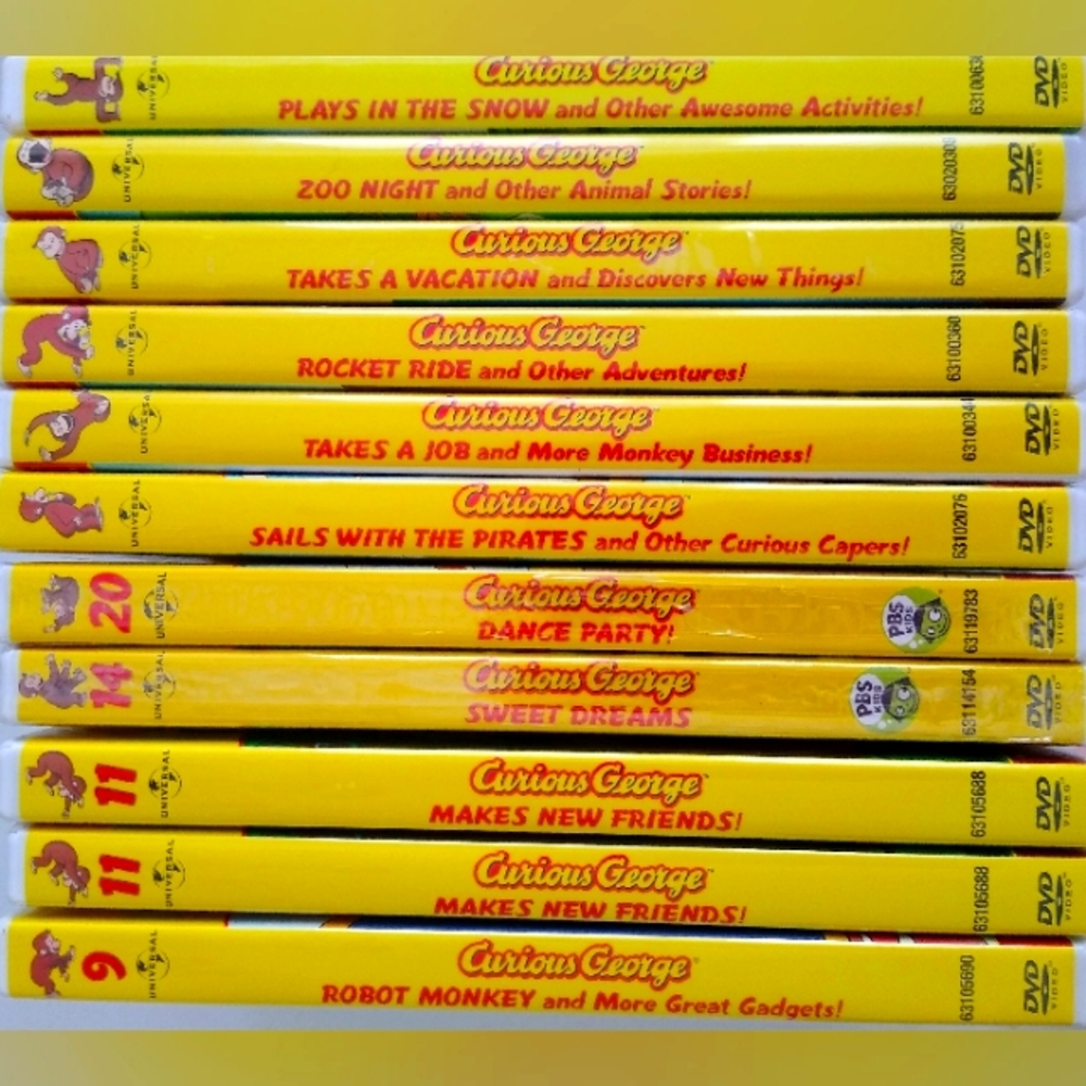 Curious George DVD Collection, Lot of 11